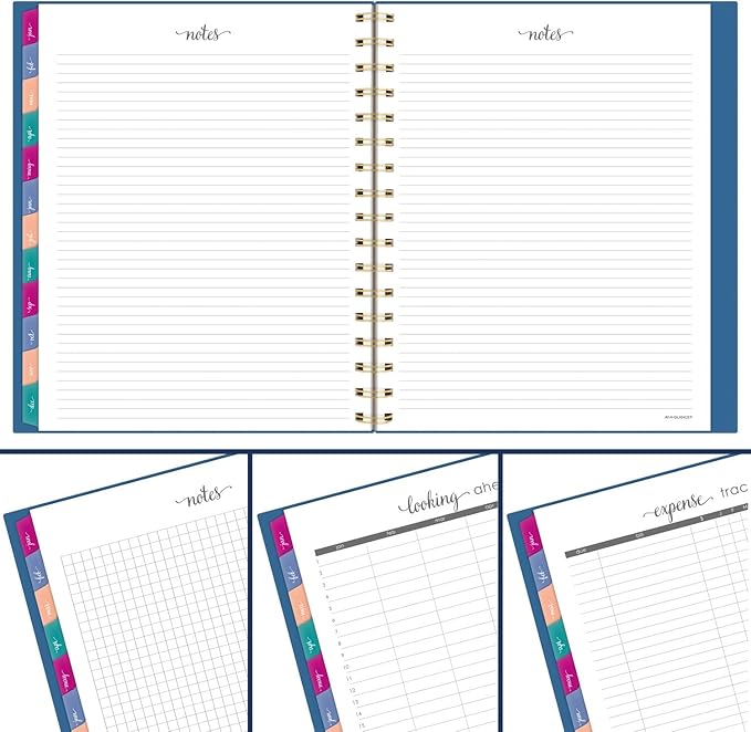 AT-A-GLANCE 2025 Planner, Weekly & Monthly, 7" x 8-3/4", Medium, Harmony, Denim (1099-805-20-25)