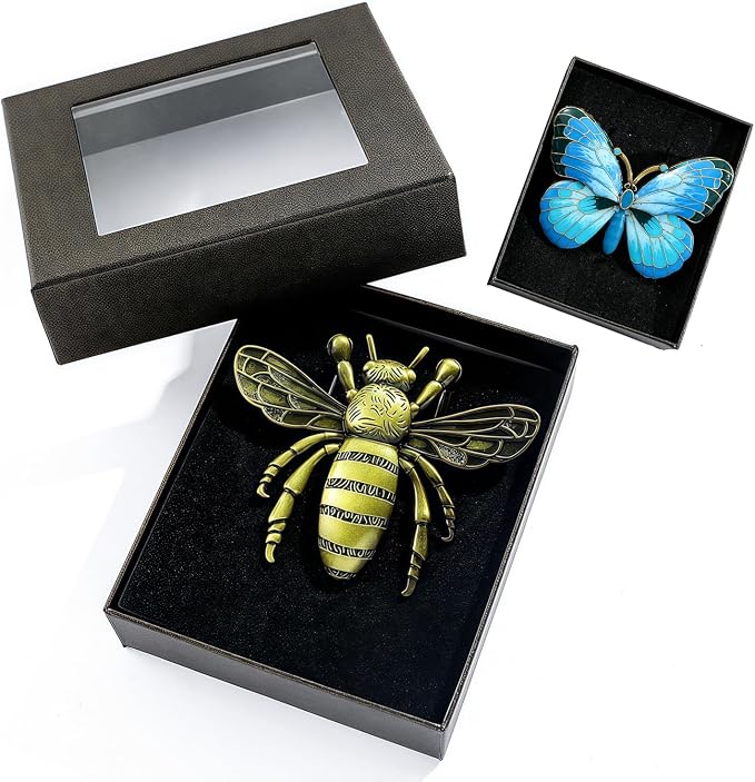 2 PCS Honeybee Bookmark,Metal Butterfly Bookmarks,Journal Clip,Book Page Holder,Vintage Book Clip,Hold Journal Open While Writing and Free Your Hands,Gifts for Book Lovers, Readers