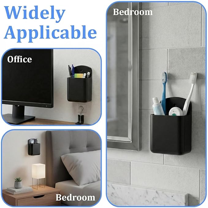 3 Pcs Remote Control Holder Wall Mount Self Adhesive Remote Holder TV Controller Holders Wall Storage Organizers Accessories for Home Office School(Black)