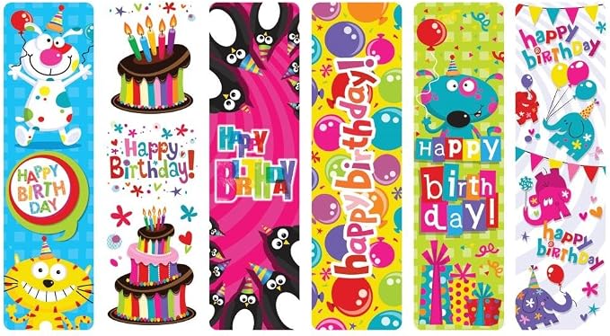 Raymond Geddes Happy Birthday Assorted Bookmarks For Kids (Pack of 100)