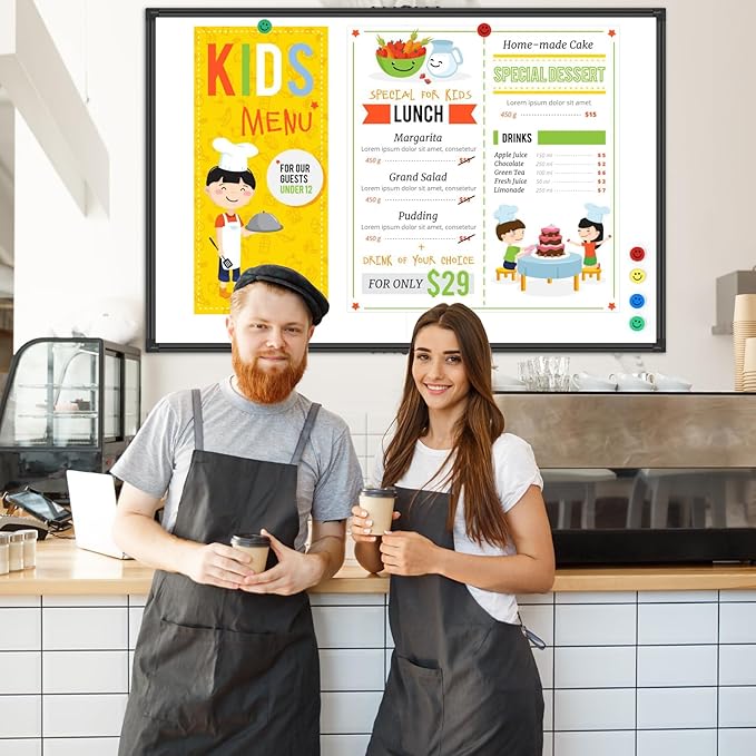 60"X40" Large Magnetic Whiteboard for Wall - Non-Glare Coated Surface, Heavy-Duty Hanging Dry Erase Board with Black Aluminum Frame for Office, Classroom & Home (Full Accessory Kit Included)
