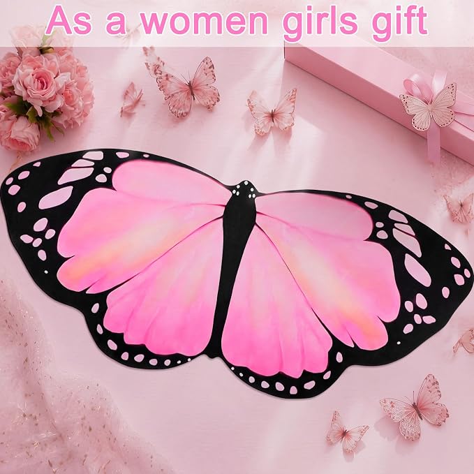 Tellegloww Large Pink Butterfly Gaming Mouse Pad Desk Mat Decorative Butterfly Keyboard Desk Mat with Non-Slip Base Table Accessories for Office Home Study 35.43 x 15.75 Inches