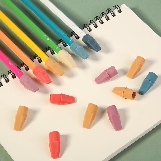 Mr. Pen- Pencil Erasers Toppers, 120 Pack, Colorful, Latex Free, No Smudge, Mr Pen Erasers for Pencils