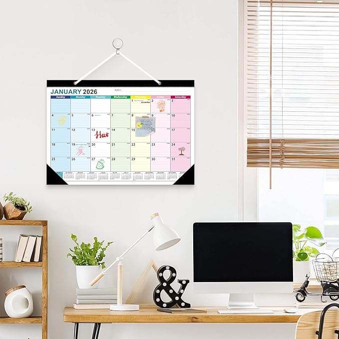 2026 Desk Calendar, AgePlace Wall Calendar 2026-2027 Covers January 2026 to June 2027, 17" X 12" Large Size With Holidays, Desktop Monthly Calendar for Home Classroom School & Office Or teacher Gifts