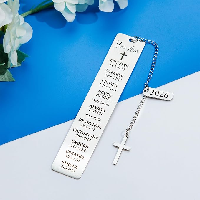 Confirmation 2026 First Communion Gifts Bookmark for Women Girls Birthday Gift Baptism Gifts for Teen Girls Teenage Religious Christian Gifts for Women Girls Teens Stocking Stuffers for Girls
