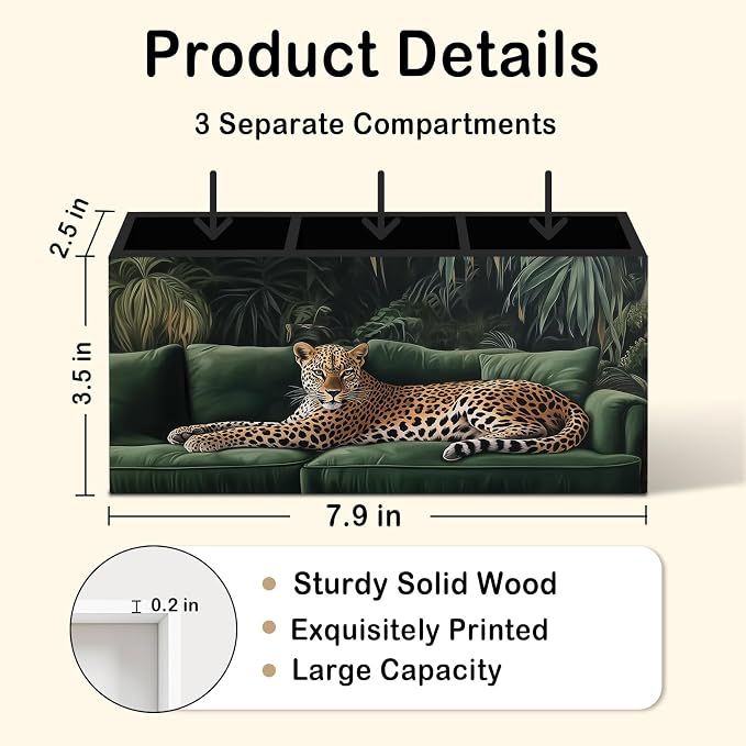 Vintage Trendy Leopard Pen Pencil Holder for Desk, Funky Dark Green Cheetah Office Desk Accessories, Maximalist Preppy Leopard Pen Holders Organizer for Classroom Office Desk