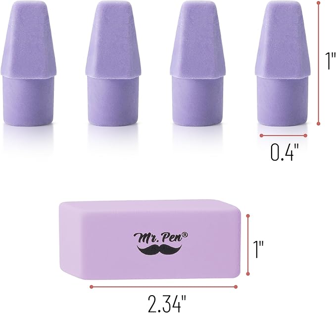 Mr. Pen- School Eraser Combination Set, 66 Pack, Purple, Latex Free Erasers for School, Office, Art Sketching, Homework, Exams, Clean Smudge-Free Correction
