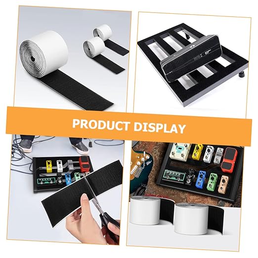 Kisangel 2rolls Professional Pedalboard Mounting Tape Hook and Strip for Electric Guitar Pedals Strong Adhesive Tape for Pedal Board for Musicians and Guitar Enthusiasts