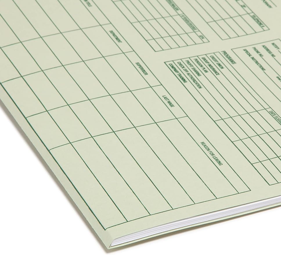 Smead Employee Record File Folder, Straight-Cut Tab, Letter Size, Moss, 20 per Pack (77000)