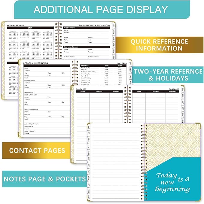 2026 Planner, Weekly and Monthly Academic Year 2026 Calendar(January 2026- December 2026), Agenda Book for School Stuedent, Teacher, Home, Office (Purple(JAN2026-DEC2026))