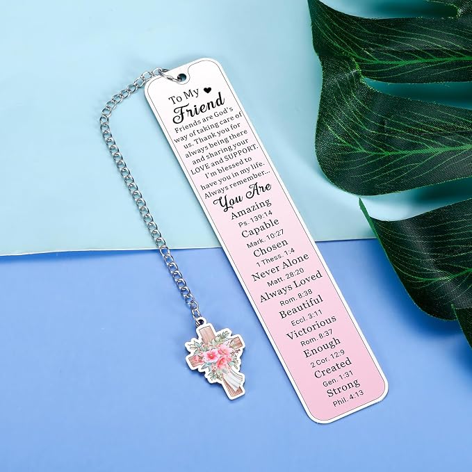 Christian Friendship Gifts for Women Friend Bookmark Birthday Valentines Day Gifts for Best Friend Girl Religious Bookmarks for Book Lovers Special Long Distance Friends Gift for Female Friends BFF