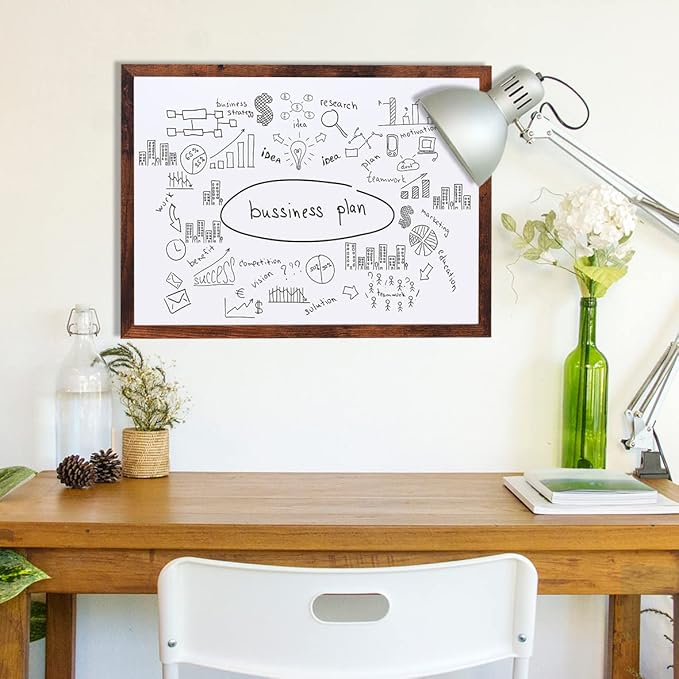 Dry Erase White Board for Wall, Large Magnetic Whiteboard, Hanging Board for Decoration/Planning/Kitchen Grocery List/Drawing, for Office/School/Home17.7"x 23.6"