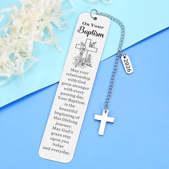 Baptism Gifts for Boys Girl 2026 Baptism Gifts for Women Men Baptism Bookmark Christian Gifts for Teens Girl Confirmation Gifts for Teen Girls Boys Bible Accessories First Communion Birthday Easter