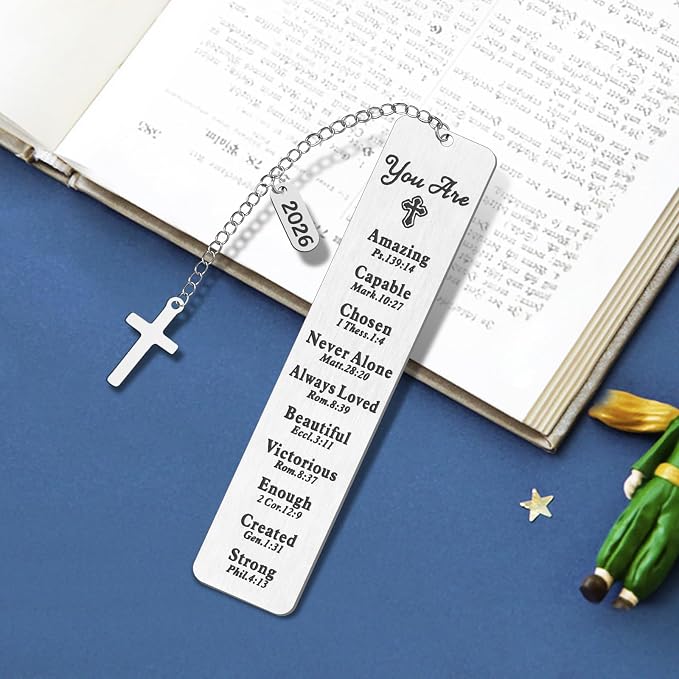 Bible Bookmark, Kaluofan 2026 Christian Bookmarks for Women, Bookmarks for Women, Baptism Gifts for Girl, First Communion Gifts for Girls, Back to School Coming of Age Gifts, Graduation Gifts