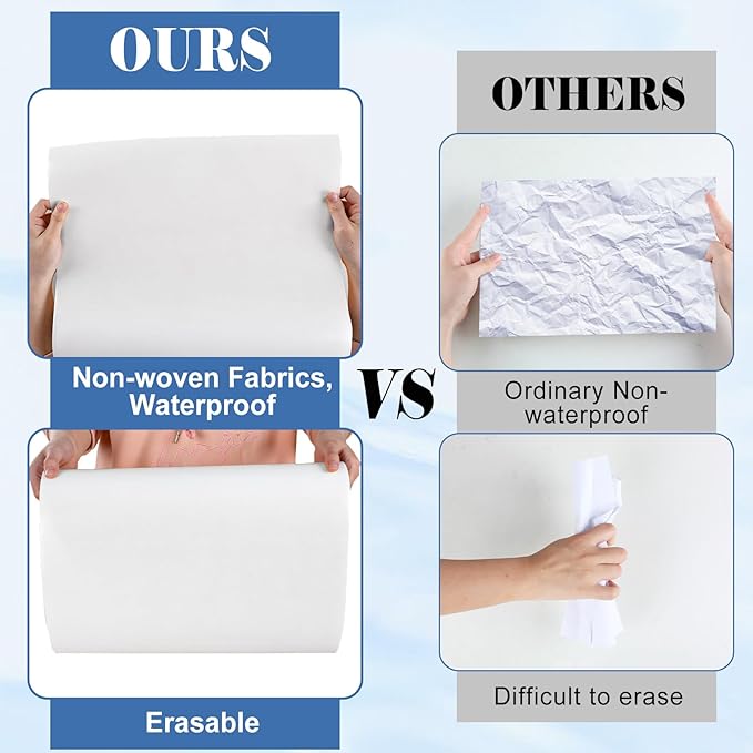 White Bulletin Board Roll Reusable Waterproof Erasable Bulletin Board Wrinkle Resistant Poster Non-Woven Fabric Bulletin Board Roll for Classroom Decor Wrap Crafts DIY Crafts 15.7" x 14ft