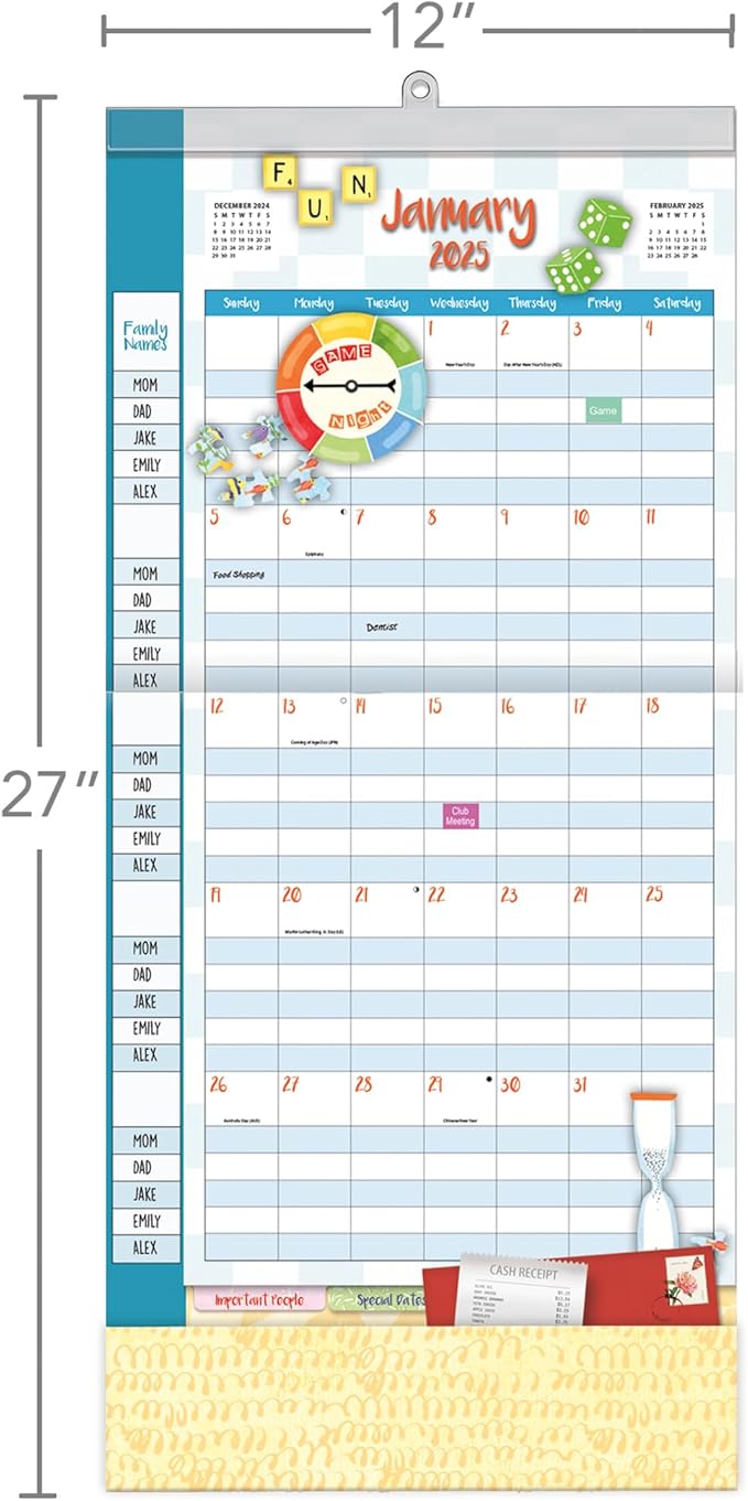 Lang, Family by Paula Joerling 2025 Plan It Wall Calendar