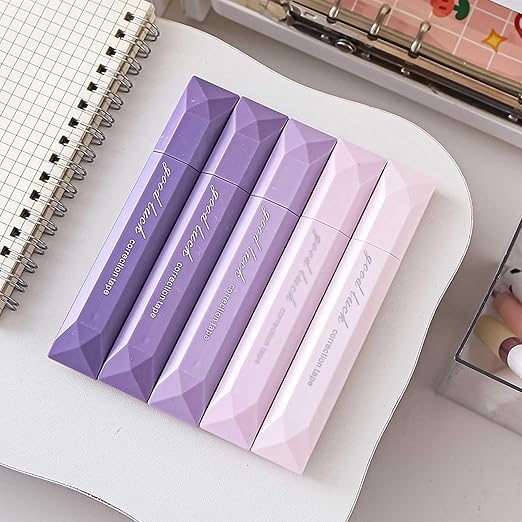 Correction tape pen ins high value gradient silent silent alteration with large capacity smooth continuous correction tape. (Gradient purple 5 sticks)