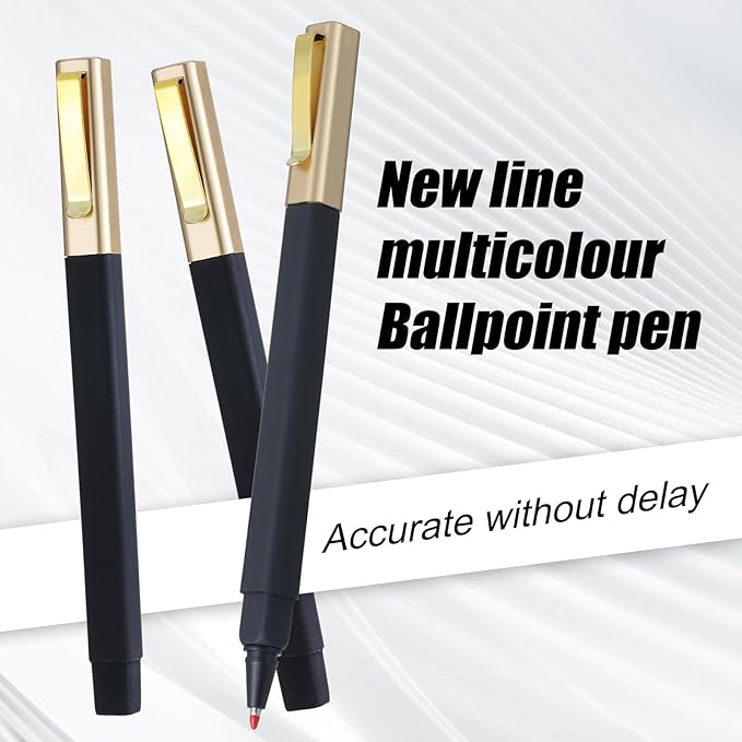 6 Pack Gel Pens Black 0.5 mm Medium Point Gel Ink Black Pens with Cap Quick Drying Ballpoint Pen Smooth Writing Fine Point Pen for Journaling School Office Supplies