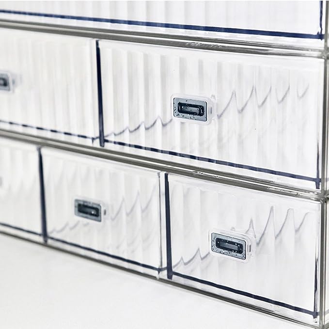 Desk Drawer Organizer, Stackable Office Supplies Desk Organizer, Plastic Plastic Storage Drawer, Desk Grocery Organizer For Stationery/Office Supplies (Clear, 1 Compartment)