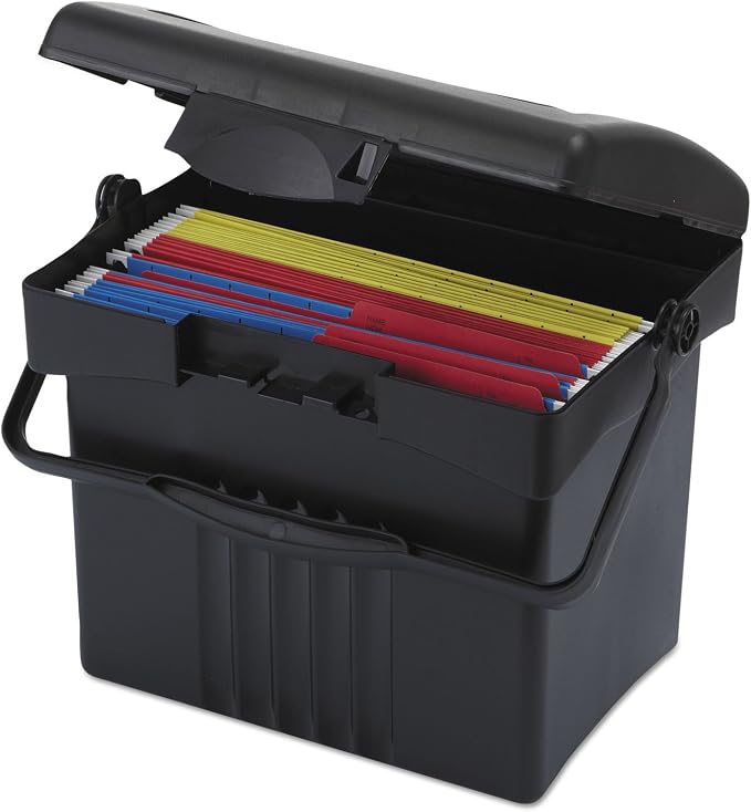Storex Portable Storage Box, Letter Size, 14w x 11-1/4d x 14-1/2h, Black