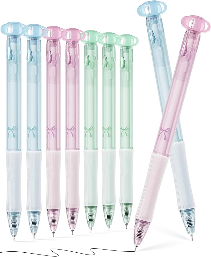 Hiacry 9 Pcs Flower Gel Pens, Black Ink 0.7mm Fine Point, Aesthetic Cute Flower Design, Quick Dry & Smooth Writing Retractable Pens for Journaling, School, Office Supplies, Gifts for Women