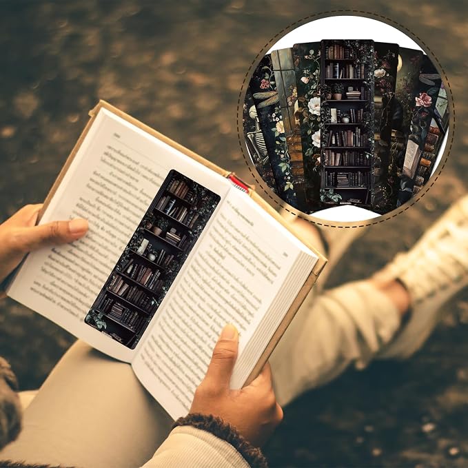 Wxiben Dark Romance Bookmarks Gifts - 20 Pcs Gothic Flower Bookmark Retro Aesthetic Book Mark Skull Plants Dragonfly Page Marker Clip Gift for for Women Students Teachers Bookish Book Lovers Reading
