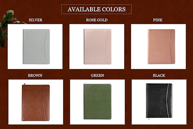 Calfinder Personalized Portfolio for Women&Men, Free Name Engrave,Customized Leather Padfolio with Logo or Name, Business Portfolio with A4 Writing Pad Holder for Resume,Interview
