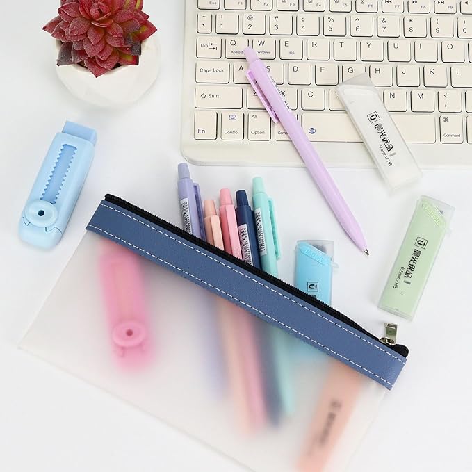 Mechanical Pencil Set - 6PCS 0.5mm Cute Pastel Mechanical Pencils, 2Push-Pull Retractable Eraser with 80PCS HB 0.5 Lead Refill and Clear Zipper bag Pencil Kit for Art, Drawing Pencils for Sketching