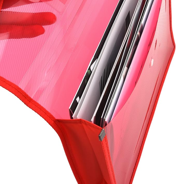 Expanding File Folder Document Organizer with Snap Button, Waterproof Transparent Document Bag, 2.8" Expansion, Letter A4 Expandable File Folder for Home Office Organization,5 Pack
