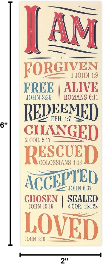 Salt & Light, I Am Forgiven Free Alive Redeemed Bookmarks, 2 x 6 inches, 25 Bookmarks