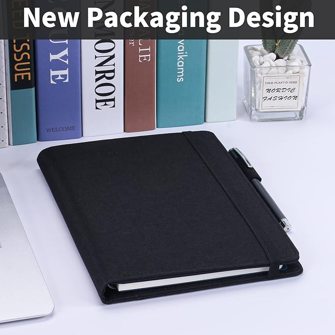 Executive Size Notebook Cover for Rocketbook A5 8.8"x6" Inch, Waterproof Portfolio Organizer with Pen Loop Holder & Card Slots, Protective Case for Journals - Business Travel & Office Use (Black)