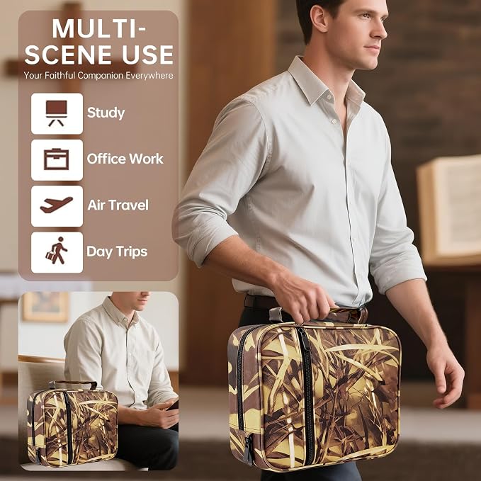 Bible Cover for Men Bible Book Cover Canvas Carrying Case Book Protector Case Large Bible Cover with Durable Handle Bible Study Supplies Accessories Christian Gifts (Maple Leaf, Large)