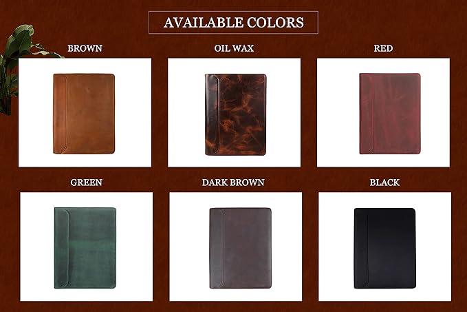 AZXCG Men's Genuine Leather Business Portfolio, Zippered Padfolio Organizer 3-Ring Binder, Organized Portfolio with Pen Rings, Business Card Holder, File Pocket, Holds 99% of iPad and Kindle Fire.