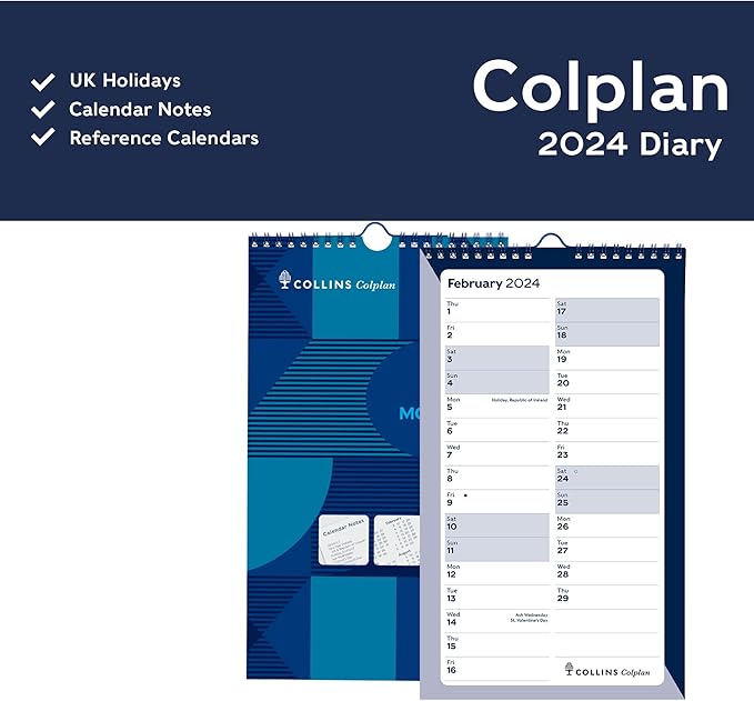 Collins Colplan 2024 Diary Monthly Spiral Planner - Business Planner and Organiser - January to December 2024 Diary - Monthly - - 64-24