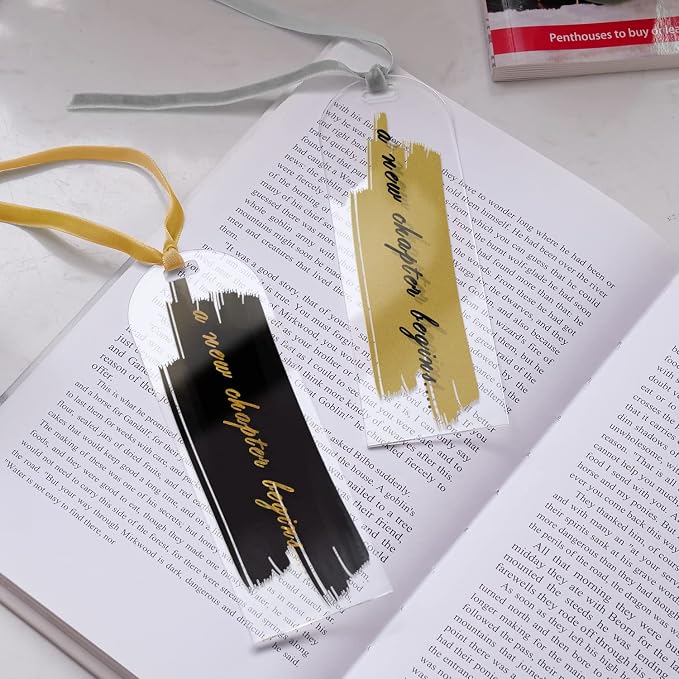 UNIQOOO Clear 6x2” Acrylic Bookmark, 20pcs 1.5mm Thick, DIY Acrylic Blanks, Personalized Journal Planner Bookmark, Gift