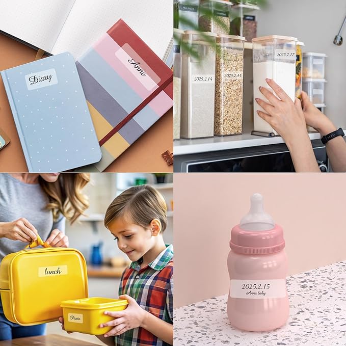 Transparent Stickers Labels, Removable - Self Adhesive Clear Label Stickers for Essential Oil Bottle, Jars, Food Storage or Gift Decoration (2 Size, 300 Sheet)