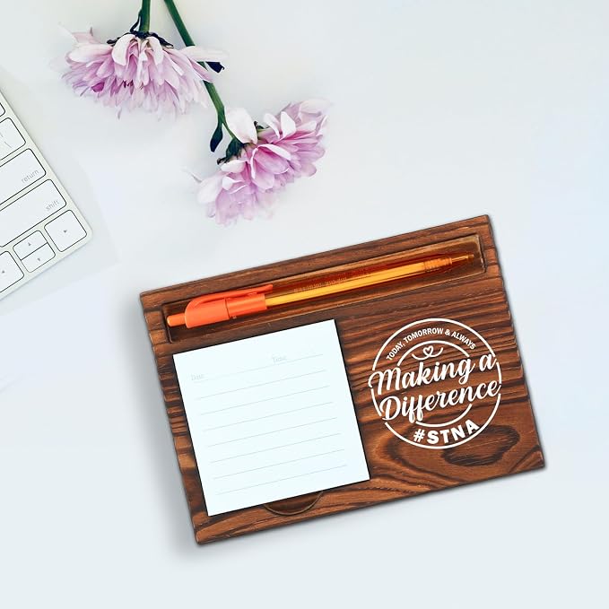 STNA Appreciation Self-Stick Note Pad Holder, Thoughtful Gift for Nursing Assistants Caregivers Healthcare Workers, Durable and Stylish Office Organizer, Work Desk Retro Note Pad Holder SDZ295