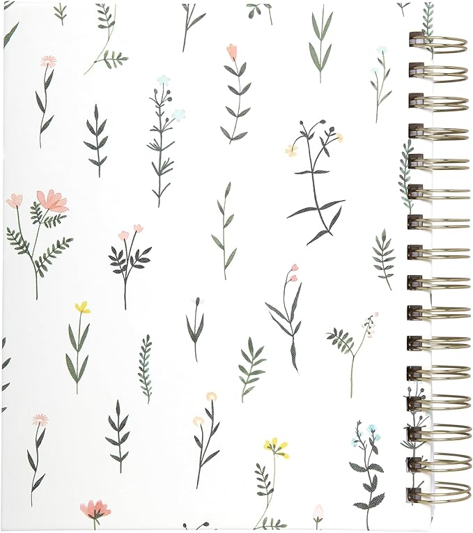 WORLD TRAVELER 2026 Planner Weekly and Monthly - 7'' x 8.75'' Hard Cover January December Spiral Daily Planner 2026 To Do List, Size 7X8.75, White Wild Flower