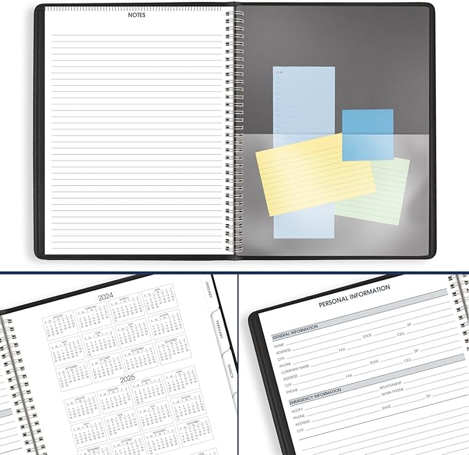 AT-A-GLANCE 2025 Appointment Book Planner, Weekly & Monthly, 8-1/4" x 11", Quarter-Hourly, Triple View, Black (70950V0525)