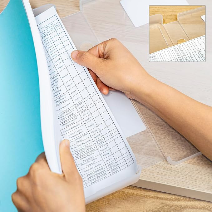 4 Packs A4 Paper Storage Boxes, 8.5 x 11 Plastic Portable Project Case for US Letter Size, Multi-Purpose Thick Scrapbook Storage Box for Office