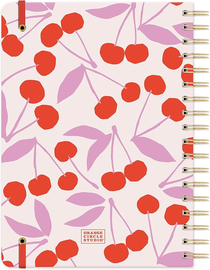 Orange Circle Studio Academic Planner 2026, Cherry Sweet, Tri-Tab Planners, 17-Month Triple-Section Weekly Monthly Planner Calendar for School or Work, Includes 96 Full Color Stickers, Note Pages