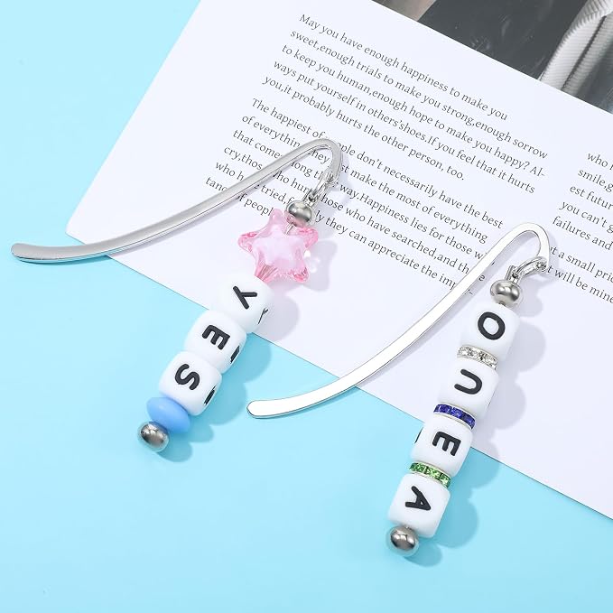 40 Pcs Beadable Bookmarks DIY Metal Blank Bar Bookmark for Beads Modern Bead Craft Jewelry Pendant Charm Gift for Book Lovers Student Teacher Office Supplies(Silver)