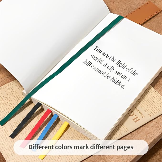 2Pcs Bible Bookmark, Bible Ribbons Christian Ribbon Bookmark, Bible Page Markers, Bible Accessories, Bible Markers, Leather Bible Bookmarks for Women & Men, Brown+Blue