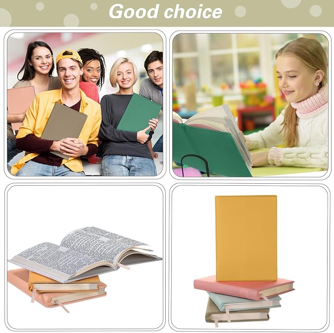 Gilprop 6 Pack Stretchable Book Covers 9-11 Inch Colored Fabric Reusable Book Protector Sleeve for Hardcovers Textbook Protection Supplies(Boho Color)
