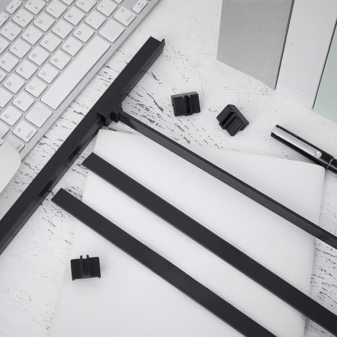 28 Pcs Hanging Files Rail Clip Set 4 Plastic Files Cabinet Rails 8 Filing Clips 16 Hanging Folder Bars Filing Cabinet Inserts File Hangers for File Cabinets with Side Thickness Less Than 1/2 Inch