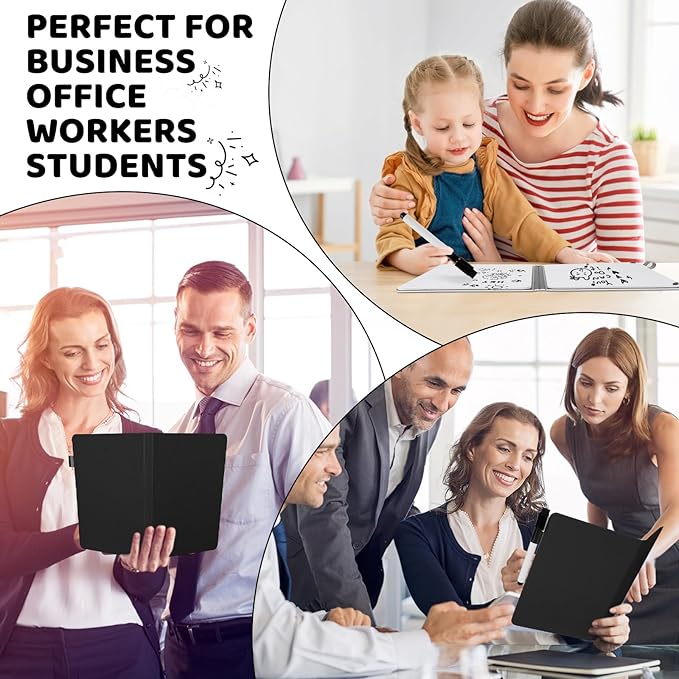A5 Portable White Board Dry Erase, 8.4 x 6 inch Double Sided Folding Whiteboards with 2 Pens, Small Dry Erase Board Notebook for Study, Doodling, Meeting, Planning
