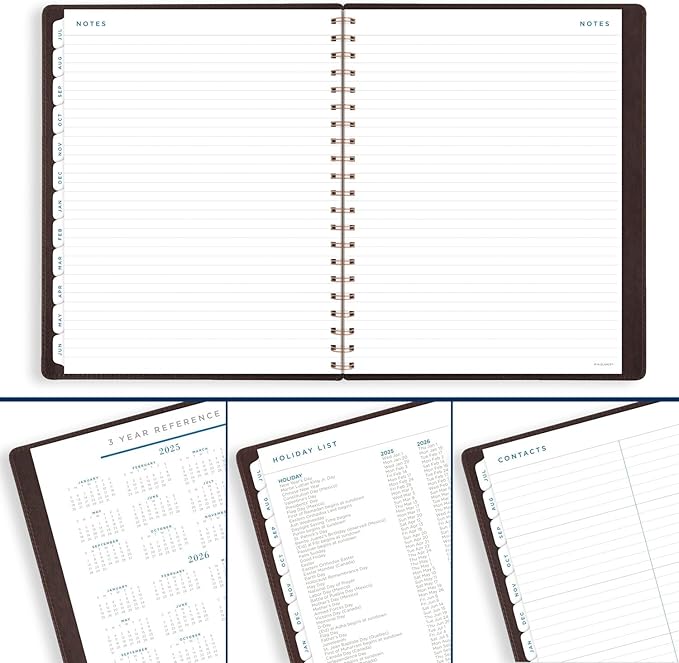 AT-A-GLANCE Planner 2025-2026 Academic, Weekly & Monthly, 8-1/2" x 11", Large, Monthly Tabs, Flexible Cover, Signature Collection, Brown (YP905A09)