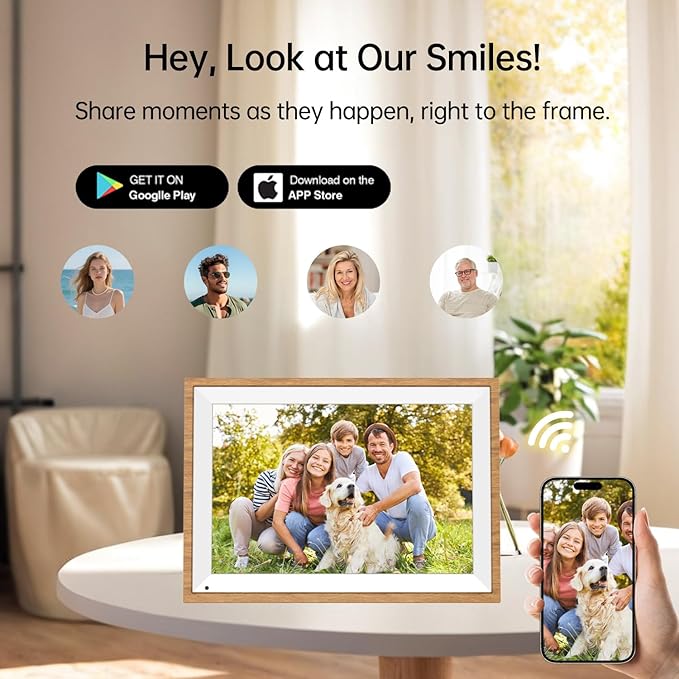 10.1 Inch Digital Calendar 2026 Chore Chart – Interactive Touchscreen Wall Planner, Smart Family Organizer for Family Schedules, Desktop and Wall Mountable, Woodgrain