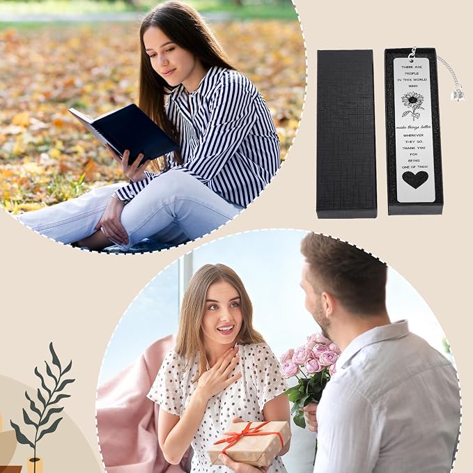 Sunflower Bookmark Gifts for Women - Metal Sunflower Book Marks with Book Chain for Book Lovers Back to School Coming Age Gifts for Him Her Students Teachers