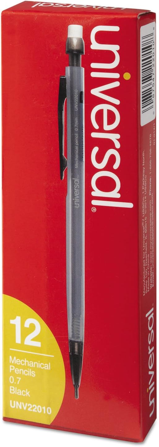 Universal Mechanical Pencil, 0.7 mm, Smoke Barrel, 12/Pack